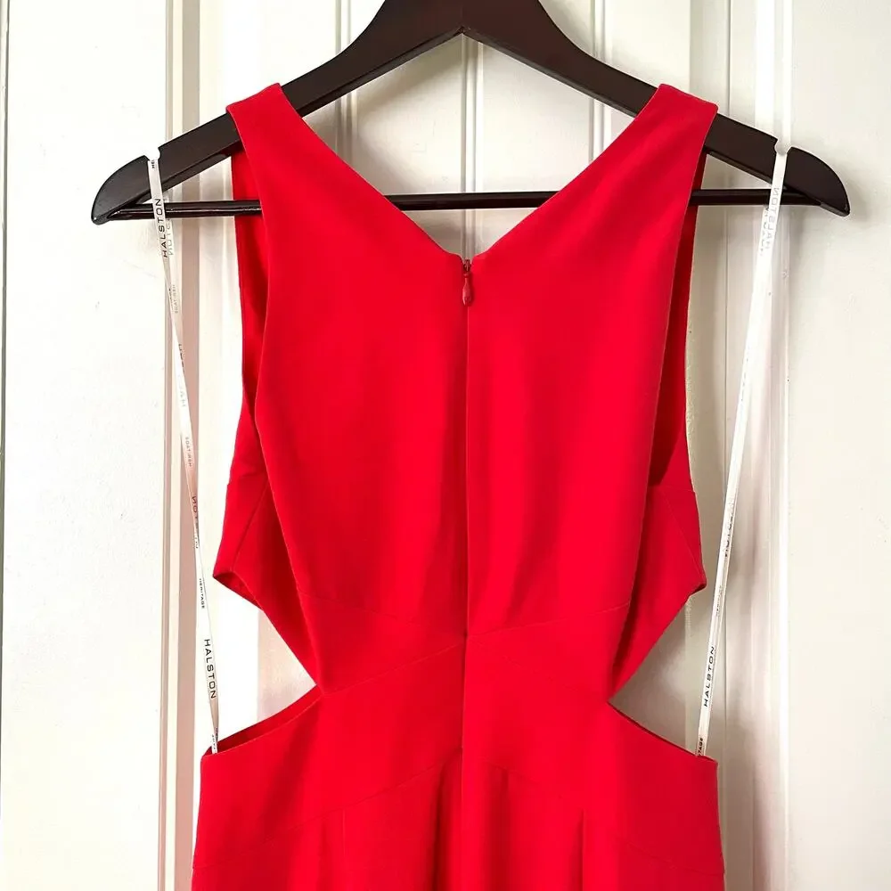 Halston Heritage Deep V Cutout Gown